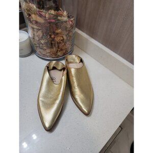 Vision Quest Babos Gold Babouche Mules Loafers (US 8)
